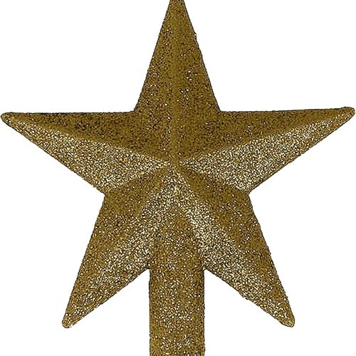 4" Petite Treasures Gold Glittered Mini Star Christmas Tree Topper - Unlit