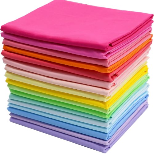 Bright Solid Fat Quarters Quilting Fabric Bundles, 18 x 22 inches,(Bright Solids)