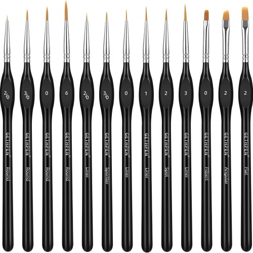 1 Extreme Detail Paint Brush Set, 15pcs Miniature & Micro Brushes for Fine Detailing, Acrylic, Watercolor, Oil, Models, Paint by Numbers, Rock Painting, Craft