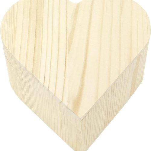 1 Heart-Shaped Unfinished Wooden Box Natural Pine Wood DIY Craft Wooden Boxes with Lid for Storage Crafts