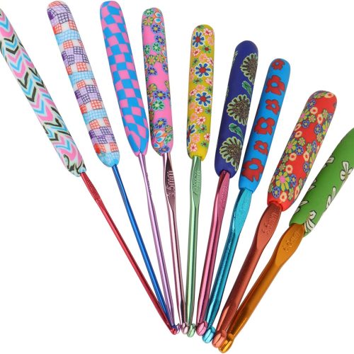 1 Warm Crochet Hooks for Grandmother, Art Aluminum Soft Grip Crochet Needles for Crocheting, Knitting Hook for Crochet Yarn Craft - Premium Knitting & Crochet Supplies