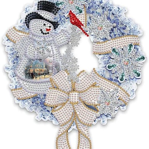 1 5D DIY Diamond Painting Kits for Adults Kids, Christmas Garland Full Drill Embroidery Cross Stitch Crystal Rhinestone Paintings Pictures Arts Wall Decor Painting Dots Kits 15.7X11.8 in