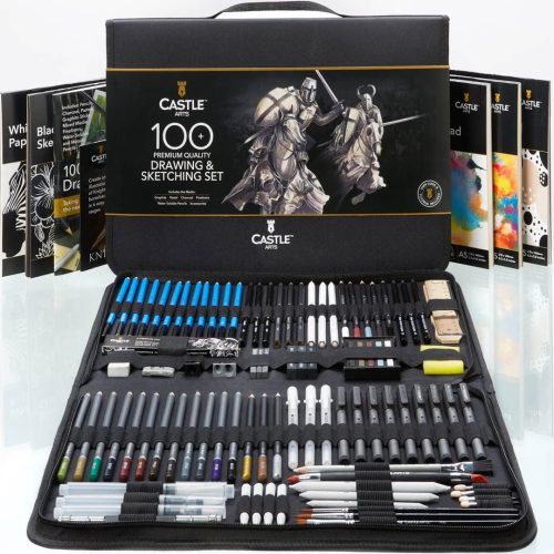 1 100 Piece Drawing & Sketching Set | Graphite, Charcoal, Pastel, Metallic Pencils + More for Professional and Adult Artists