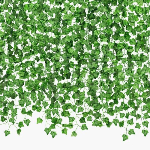 96 Pack 672Ft Artificial Ivy Garland, Fake Vines UV Resistant Greenery Leaves Fake Plants Hanging Aesthetic Vines for Home Bedroom Party Garden Wall Room Decor