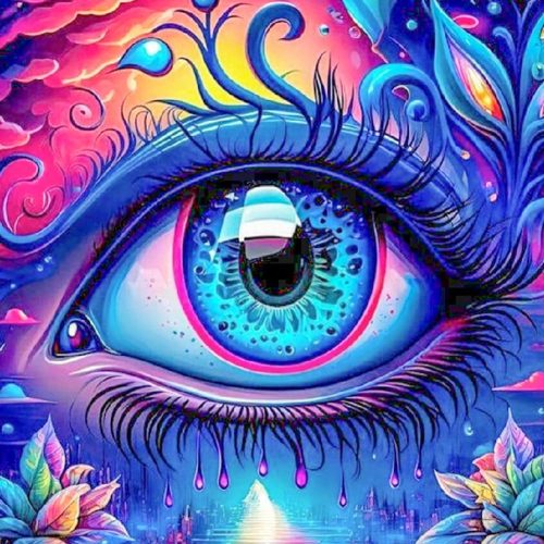1 Diamond Art Kits for Adults, DIY Colorful Eye Diamond Painting Kits for Beginners, 5D Full Drill Round Eye Gem Art for Home Wall Decor 12X16in