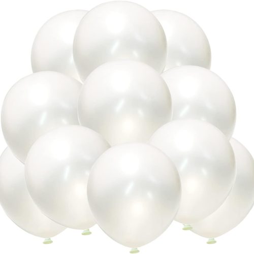 1 Pearl White Balloons 12 Inch 50PCS Matte Balloons Round Pearlized White Latex Balloons for Wedding Birthday Christmas Baby Shower Anniversary Backdrop White Theme Party Arch Decorations