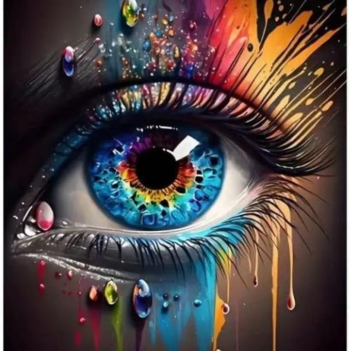 Eye Diamond Painting Kits for Adults DIY 5D Diamond Art Paint with Round Diamonds Dots Kits for Adults Full Drill Painting Kit Gem Art and Crafts for Home Wall Decor 12x16Inch