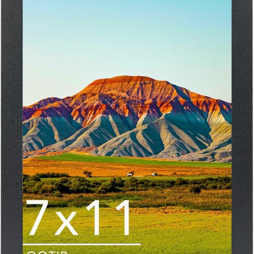 9x11 Picture Frame Black for Wall Mounting or Tabletop, Wood 9 x 11 Frame Photo Frame for Wall Hanging Horizontally or Vertically, Black, 1 Pack