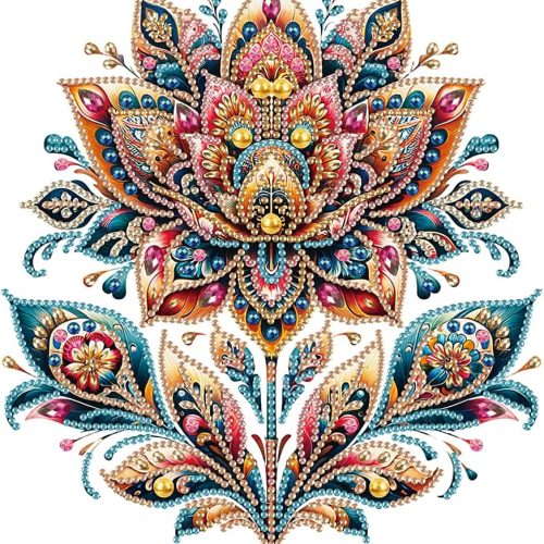 Diamond Painting Kits for Adults Flower, 5D Special Shape Diamond Art Kits for Beginners, Crystal Rhinestones Diamond Painting for Home Wall Decoration Gift 12×12inch, Lotus