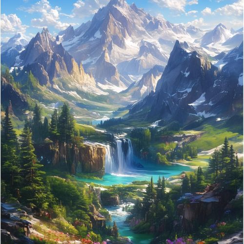 1 Landscape Paint by Numbers Kit for Adults Beginner Mountain Oil Painting Kit Adult Paint by Number Kits on Canvas DIY Painting for Beginners Art by Numbers Nature for Gifts Home Wall Decor 16x20 Inch