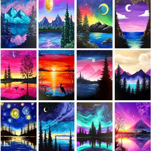 12 Pack Diamond Painting Kits for Adults 5D Diamond Art Kit Paint by Number for Beginners, DIY Paint with Round Full Drill Diamonds Paintings Gem Art for Home Wall Decor Gift (12X16 Inch