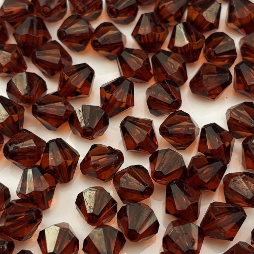 1 400pcs 8mm Acrylic Bicone Beads Faceted Acrylic Crystal Spacer Beads for Bracelet Necklace Earring Keychain Jewelry Making Crafts(Dark Coffee)