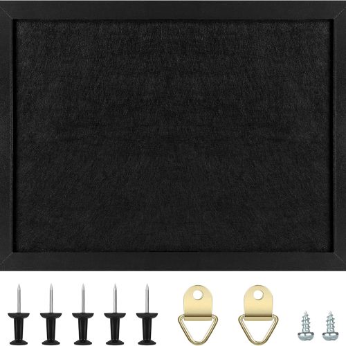 Cork Board Bulletin Board, 11" X 8" Cork Boards for Walls with Pins, Eye Bolts, gaskets, Screws, Pin Board for Office, School and Home (BK,22 * 30cm,1P)