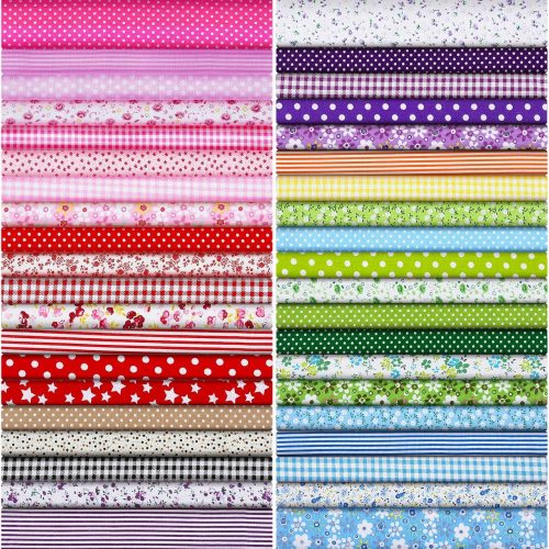1 40 Pcs 10 x 10 Inches Cotton Fabric Bundle Squares Precut Fabric Squares Multi Color Floral Fat Sheets for Craft DIY Quilting Sewing(Fresh Patterns)