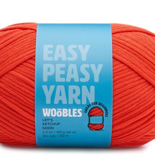 1 Woobles Easy Peasy Yarn for Beginners - Crochet & Knitting Yarn - Medium #4 Worsted - Cotton-Nylon Blend