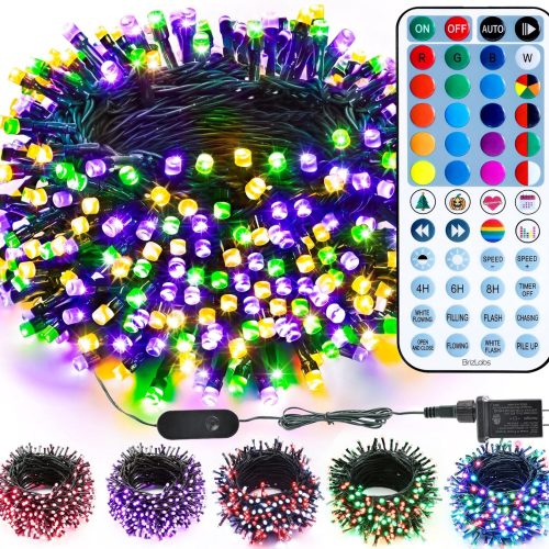 1 Brizled Color Changing Halloween Lights, 66ft 200 LED RGB Christmas Lights Music Sync, 120+ Modes Remote Dimmable Outdoor Christmas Light, Mini Tree Light Indoor Plugin for Xmas Halloween Party Decor