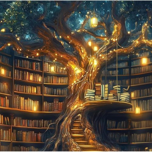 1 Paint by Numbers for Adult, Tree Paint by Numbers Kit for Adults Beginners, DIY Book Acrylic Painting on Canvas for Home Wall Art Decor 16x20Inch