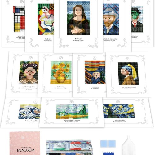 1 Minigem 12pcs Small Diamond Painting Kits Small Diamond Art Kits, Quick & Classic Mini Diamond Painting Kits for Beginners 1-Hour Painting, Postcard-Style Diamond Art Square Drill Pocket-Sized 5x7in
