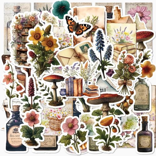 1 200PCS Cottagecore Stickers Junk Journal Supplies, Scrapbook Supplies, Vintage Plants Flowers Fairy Sticker for Decoration Planners Scrapbook Water Bottle Phone Laptop (200PCS Cottagecore Stickers)