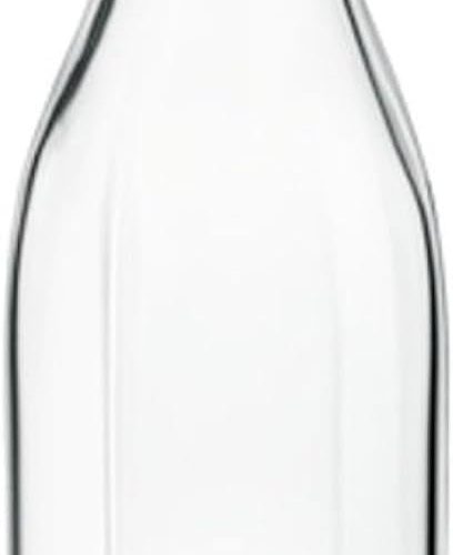 1 Swing 17 oz. Square Swing-Top Glass Bottle with Airtight Seal and Metal Clamp for Drinks, Juices, Wine, or Dressings, Single Bottle
