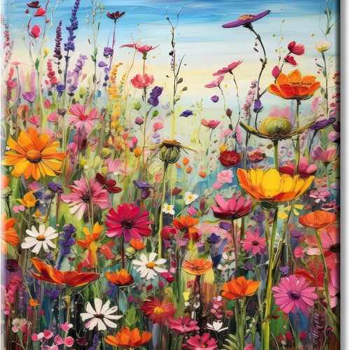 Paint by Numbers Kit for Adults Beginner, Painting by Number Flowers with 3 Brushes and Acrylic Can Be Used As A Gift Or Wall Decoration, with Gift Box(16x20 Inch)
