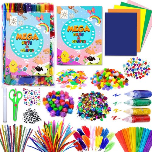 Arts and Crafts Supplies for Kids - All in One Kid Crafts Toddler Activities Kids School Supplies Age 4 5 6 7 8 Years Old Craft Art Supply Kit Kindergarten Homeschool