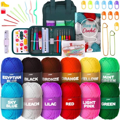 Crochet Kit for Beginners – Complete Crocheting Set with Acrylic Yarn and Accessories
