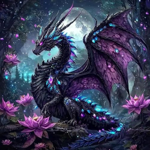 1 Dragon Diamond Painting Kits for Adults, Dragon Diamond Art Kits for Adults, DIY Full Drill Diamond Dots Paint by Diamonds Gem Art and Crafts for Home Decor 12x12 inch