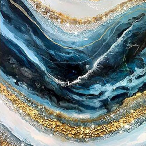 1 Abstract 5D Diamond Painting Kits for Adults Landscape Wave Paint with Diamonds Full Round Embroidery Pictures Arts Kits Diamond Art Kits for Home Wall Decor 11.8x15.7in