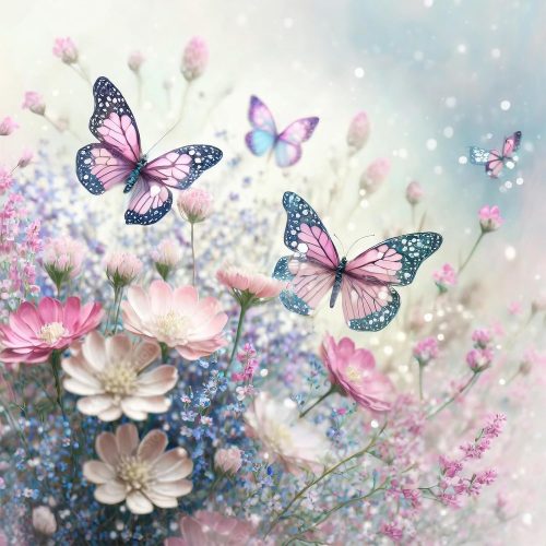Butterfly Diamond Art Kits for Adults Beginners, Flowers Diamond Painting Kits for Adults, DIY 5D Round Full Drill Gem Art Diamond Dots for Adults for Gift Home Decor 12x12 inch