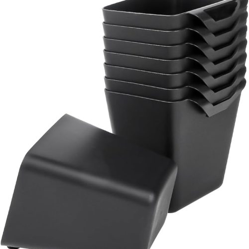 8 Pack Hanging Cup Holders, Multipurpose Rolling Cart Accessories Utility Cart Accessories For Art & Craft Supplies, Space Saving Hanging Storage Basket Pencil Holder Makeup Organizers (Black)