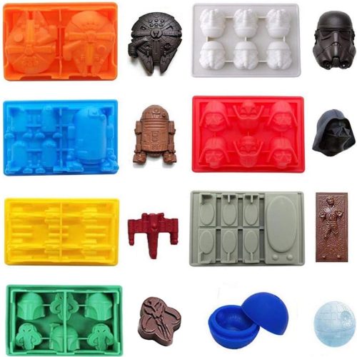 1 Star War Shaped Mold,Set of 8 Silicone Flexible Molds for Star Wars Lovers Robots Birthday Cake Decoration Candy Molds Chocolate Molds Soap Molds Baking Molds Jello Molds (8pcs Set)