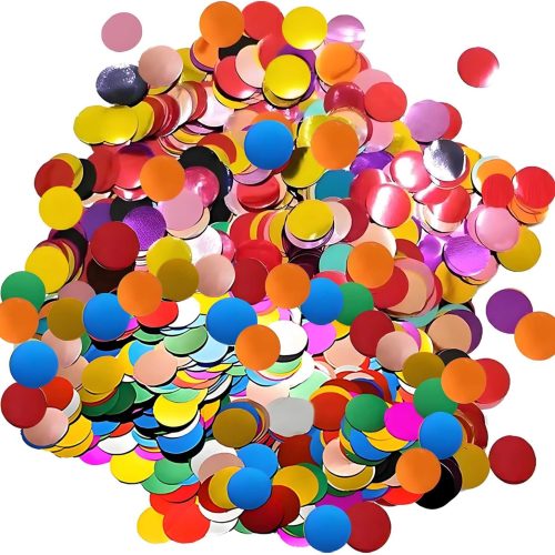 1 Rainbow Metallic Foil Confetti 8000 Pcs Multicolor Shiny Round Table Confetti for Fill Balloon Wedding Graduation Party Decorations,60g of pack