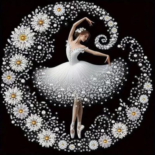 1 SHICERNHJ Elegant Dancer Flowers Diamond Art Kits for Adults Beginners, Diamond Painting Kits for Adults, 5D Special Shape Crystal Rhinestones Painting kit for Home Wall Decoration 12×12inch