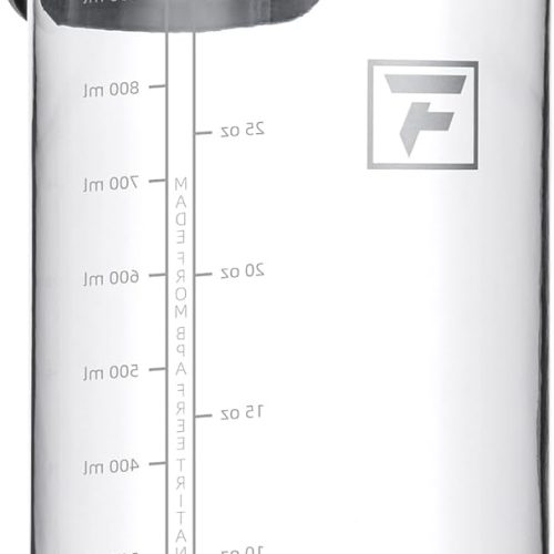 1 32 Oz Clear Tritan Water Bottle, BPA-Free & Leak-Proof, Wide Mouth with Anti-dust Chug Lid, Reusable Plastic Bottle for Gym, Travel, School & Office (Clear&White)