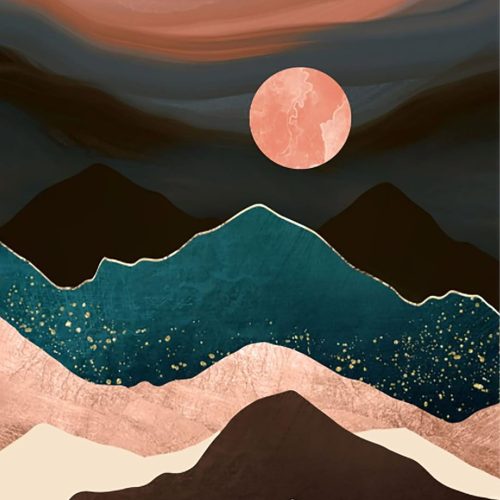 1 Diamond Painting Mountain Kit,Diamond Art Kits for Adults,Abstract Scenery Paint with Diamonds Round for Gift,Wall Decor(12x16) (Mountain)