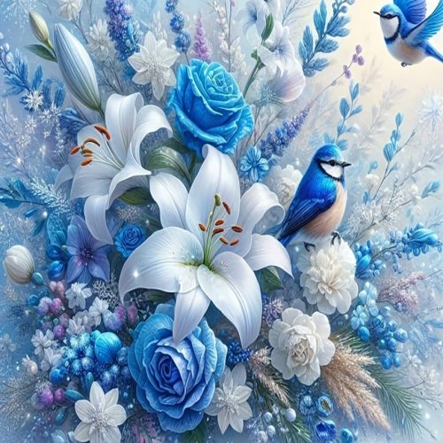 5D Diamond Painting Kits for Adult, Birds Flower Diamond Art Kits for Beginners, DIY Full Drill Floral Diamond Dot Gem Art Kits for Home Decor 12 x 16 Inch