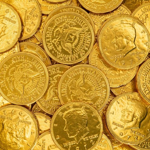 Milk Chocolate Coins Candy | 1.5-Pound Bag | Bulk Chocolate Gold Coins for Holiday Gifts | Individually Wrapped Money Candy for Party Favors & Goodie Bags