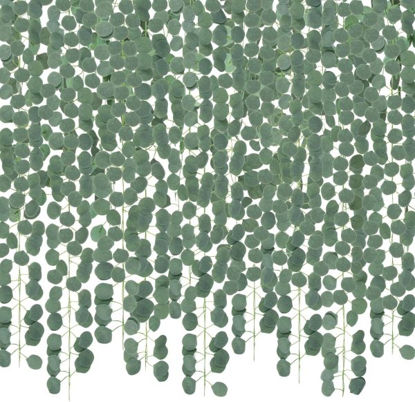Eucalyptus Garland for Table - 6PCS Faux Greenery Garland Green Garlands for Decoration Centerpiece Table Decorations Home Mantle Balcony Classroom Leaves Wall Wedding Room Decor 7.1FT