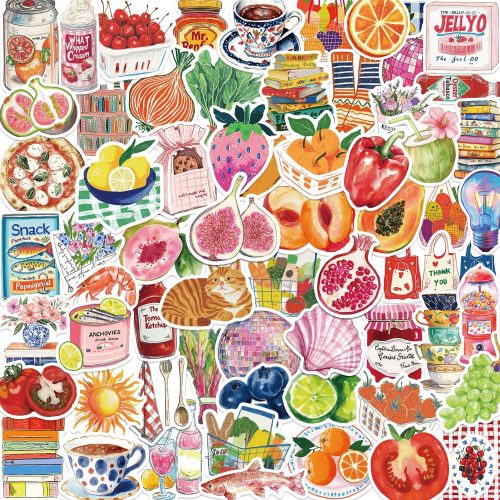 1 100 PCS Vintage Aesthetic Stickers Cute Coquette Stickers Food Sticker Journaling Scrapbooking Sticker Pack for Adult
