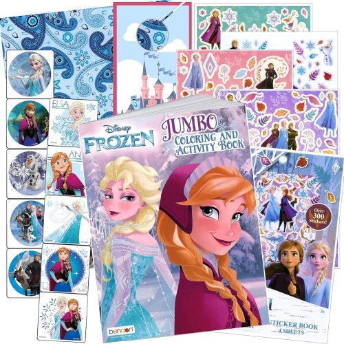1 Frozen Coloring Book Set With Frozen Stickers With Frozen Coloring Book, Frozen Sticker Set, 3-D Puffy Sticker Sheet, and More