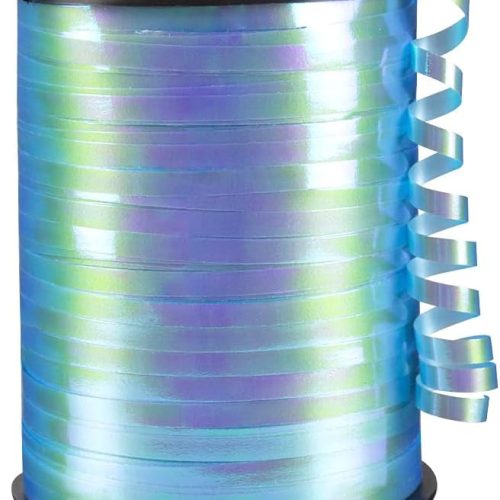 1 Light Blue Gradient Curling Ribbon, 1/5" Wide x 500 Yards Christmas Curling Ribbons for Gift Wrapping, Party Decoration, Balloon String, Crafting, Balloon Ribbons for Florist Flower (1 Roll)
