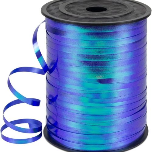1 500 Yards Curling Ribbon for Gift Wrapping, 3/16" Balloon String for Christmas Valentine Birthday Wedding Party Festival Decoration, Crafts, Flower Bouquet(Iridescent Dark Blue)