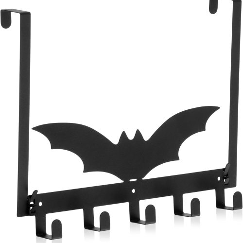 1 Bat Over The Door Hooks Christmas Gothic Bathroom Decor Creepy Hanger Wall Mount Rack Holder for Towel, Hat, Coat, Cloth, Keychain, Bag, Home Organizer
