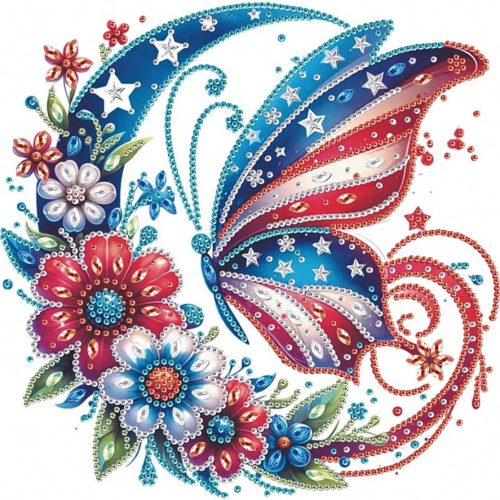 1 Special Shape Butterfly Diamond Art Painting Kits for Adults,Flower Diamond Art for Beginners,Flag Diamond Art Kits for Home Decor12×12inch/30×30cm Animals