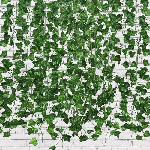 1 Fake Vines for Room Decor 86 FT Artificial Ivy Garland Hanging Plants Faux Greenery Leaves Bedroom Decor Aesthetic for Wall Wedding Party Home Garden Office Patio Outdoor Decoration(12 Pack)