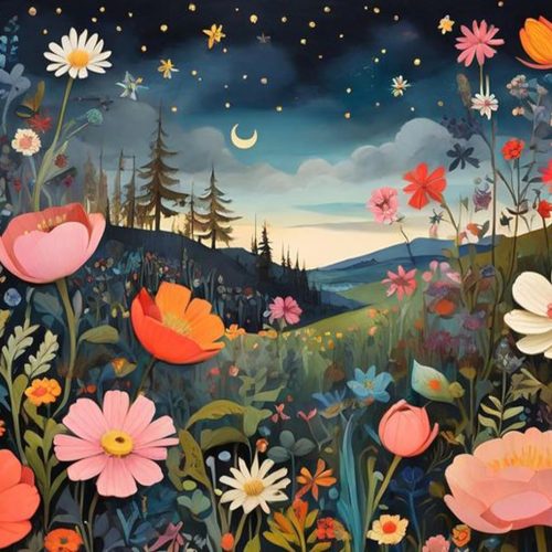 Wild Flowers Diamond Art Painting Kits for Adults, Full Drill Diamond Dots Paintings for Beginners, Round 5D Paint with Diamonds Pictures Gem Art Painting Kits DIY Crafts Kits 12x16inch
