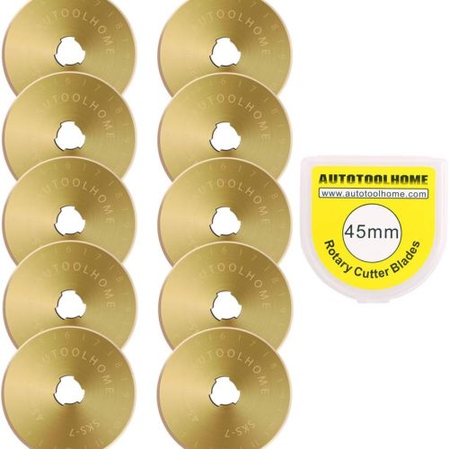 Titanium Coated Rotary Cutter Blades 45mm 10 Pack Replacement Blades Quilting Scrapbooking Sewing Arts Crafts,Sharp and Durable