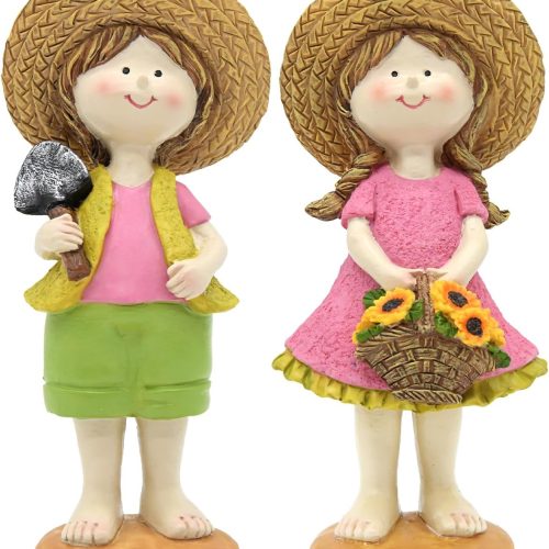 1 Spring Fairy Garden Figurines, Resin Summer Sunflower Garden Statue Set - H9inch Miniature Figurines Decor Indoor & Outdoor, Summer Decorations for Home, Yard, Patio Decor