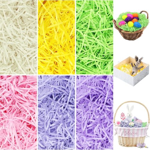 1 11OZ (310g) Easter Grass Recyclable Paper Shred Pastel Multicolor for Gift Wrapping, Basket Filling, Easter Egg Hunt, Easter Party Favors (Multicolor)